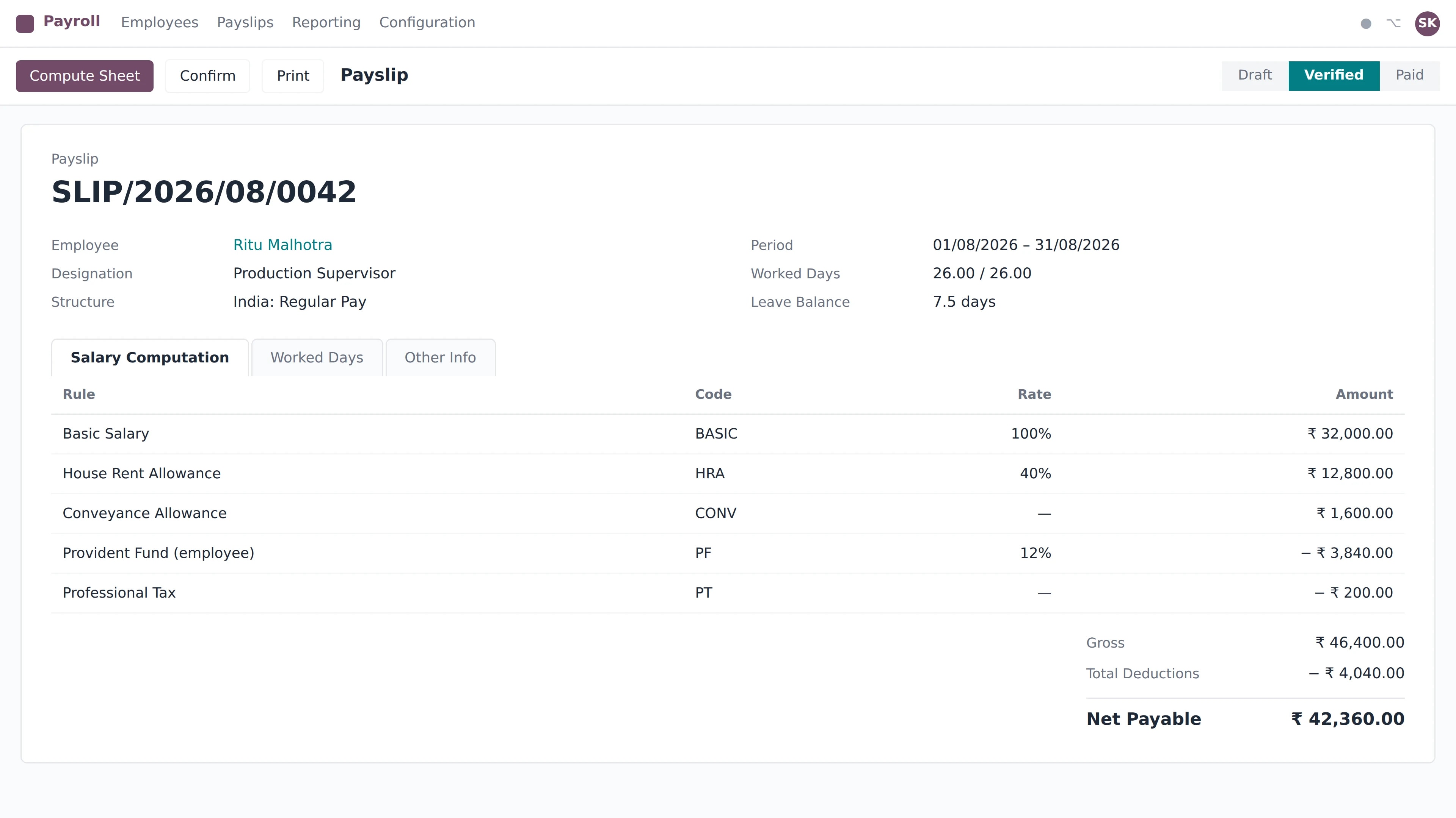 Odoo HR & Payroll