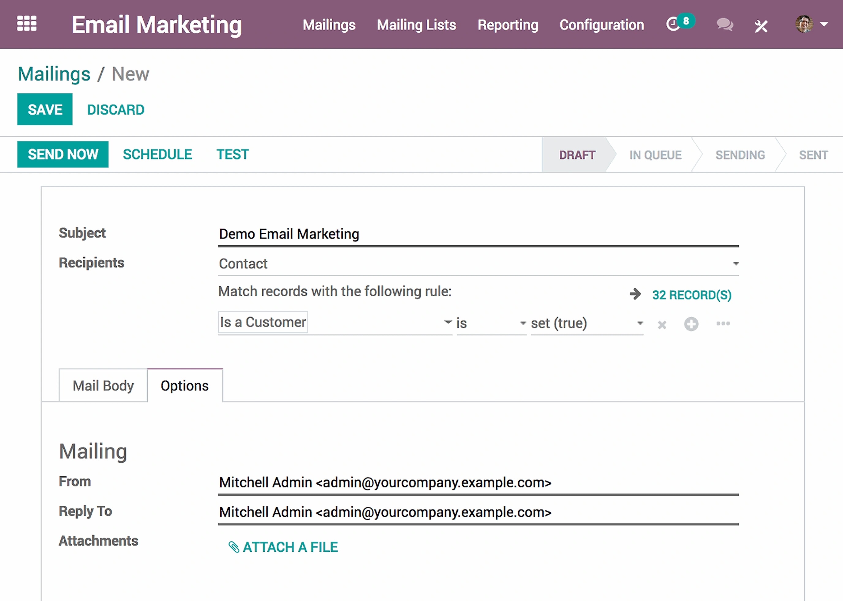 Odoo Email Marketing