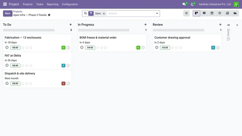 Odoo — Travel · Booking file — screenshot of Odoo 19
