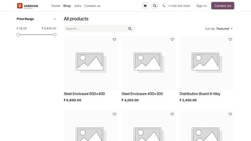 Odoo — E-commerce & POS · Online shop — screenshot of Odoo 19